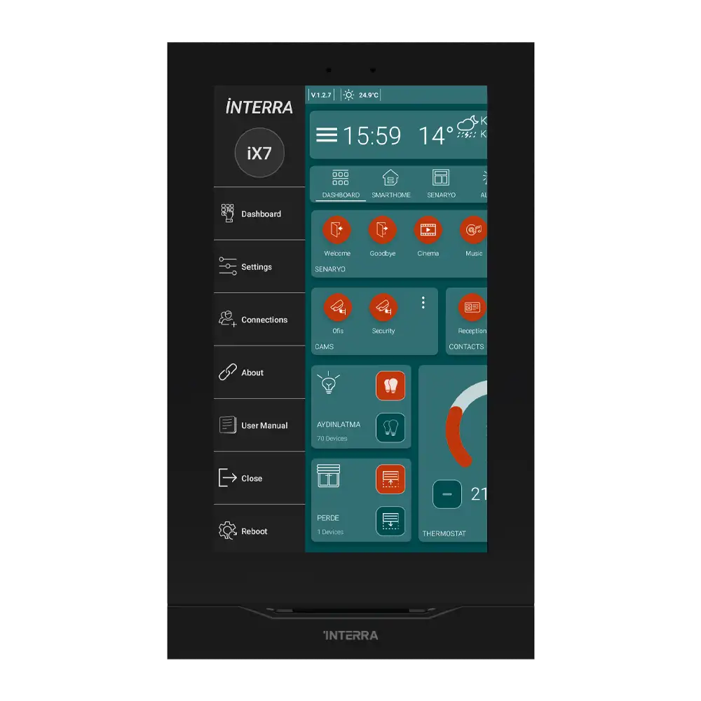 Interra i7+ Touchpanel-Rahmen 7 Zoll, Acryl schwarz