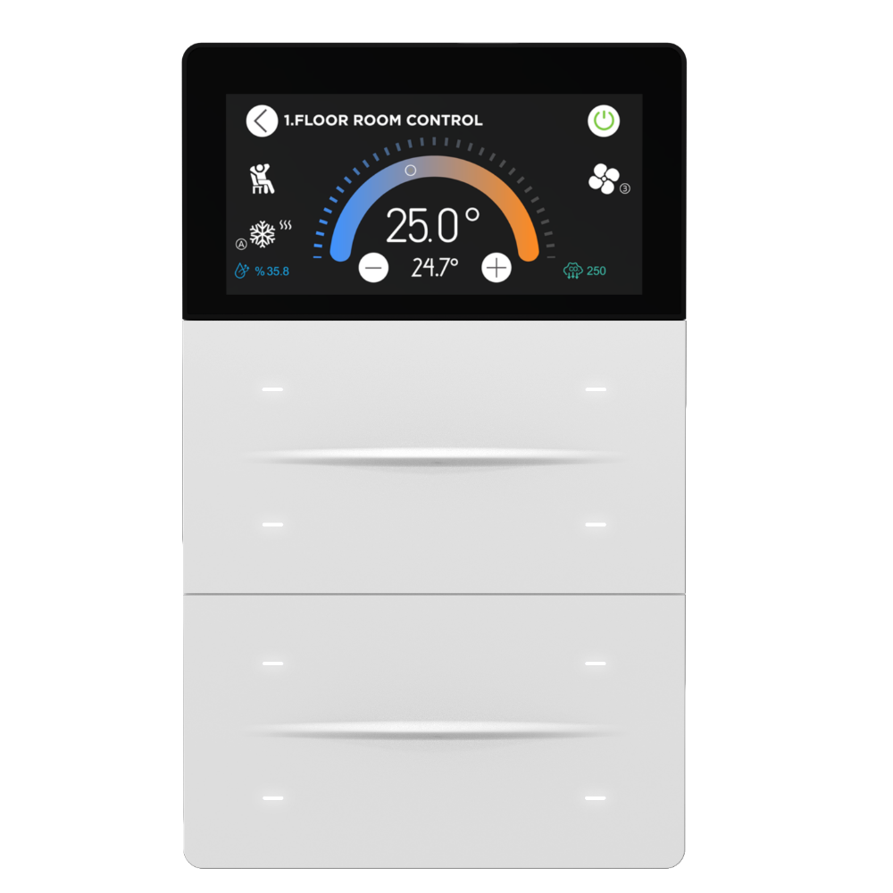 Interra iXm KNX Touchpanel 3 Zoll, 8-fach, LCD-Display, PureLine Weiß