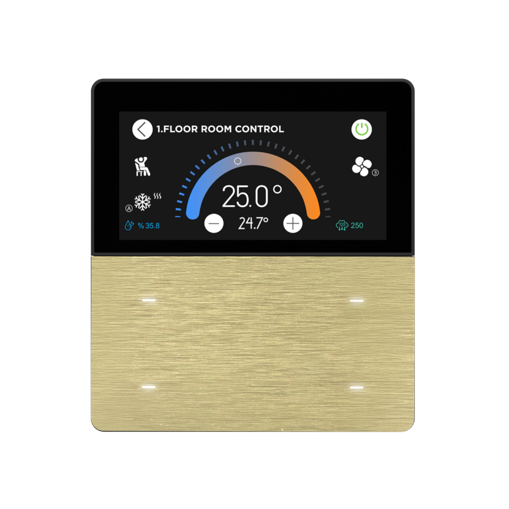 Interra iXm KNX Taster, 12-fach, Aluminium Gold