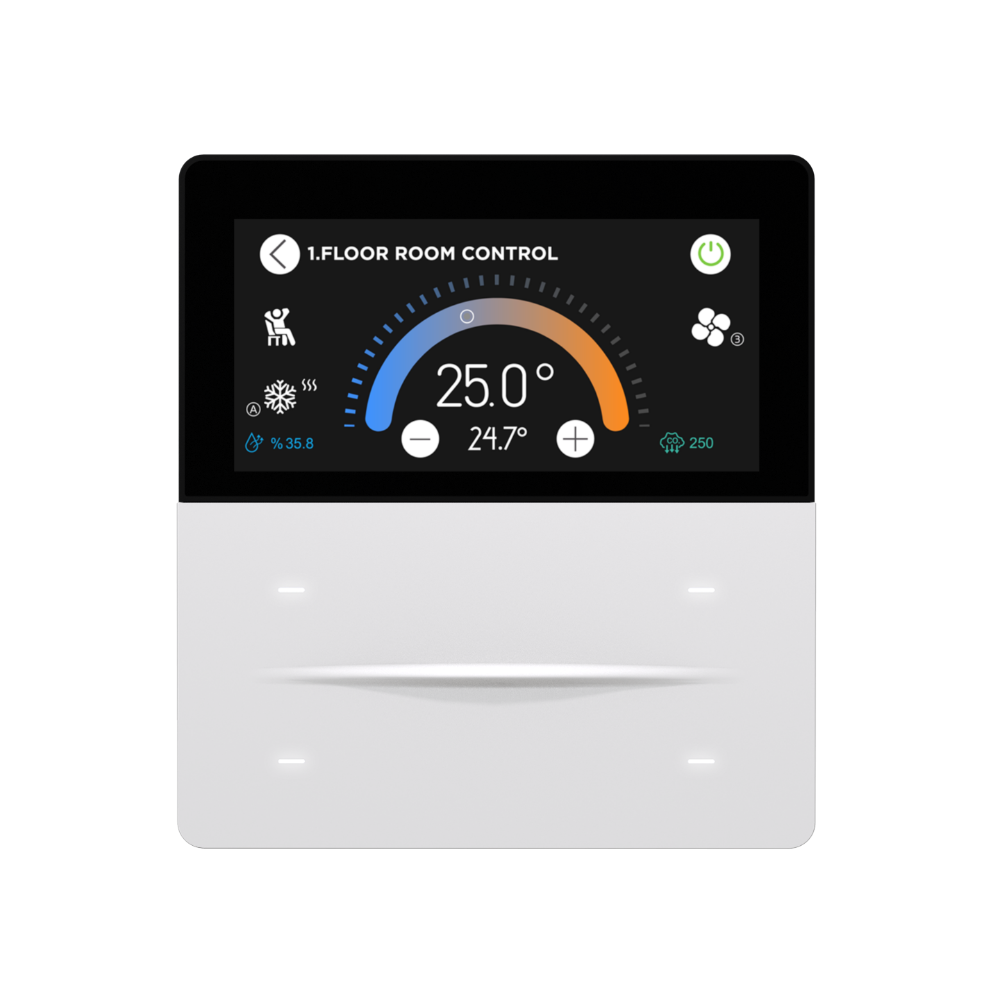 Interra iXm KNX Touchpanel 3 Zoll, 4-fach, LCD-Display, PureLine Weiß