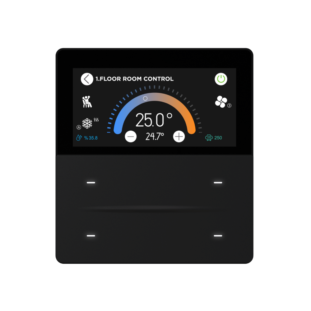 iX-M 3″ 4-Tasten KNX Touch Panel – Schwarz