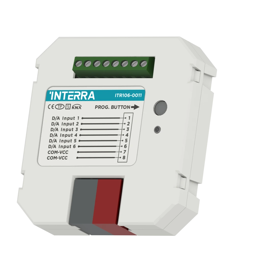 Interra 6-fach KNX Binäreingangsmodul mit Thermostat & Analog-Eingang