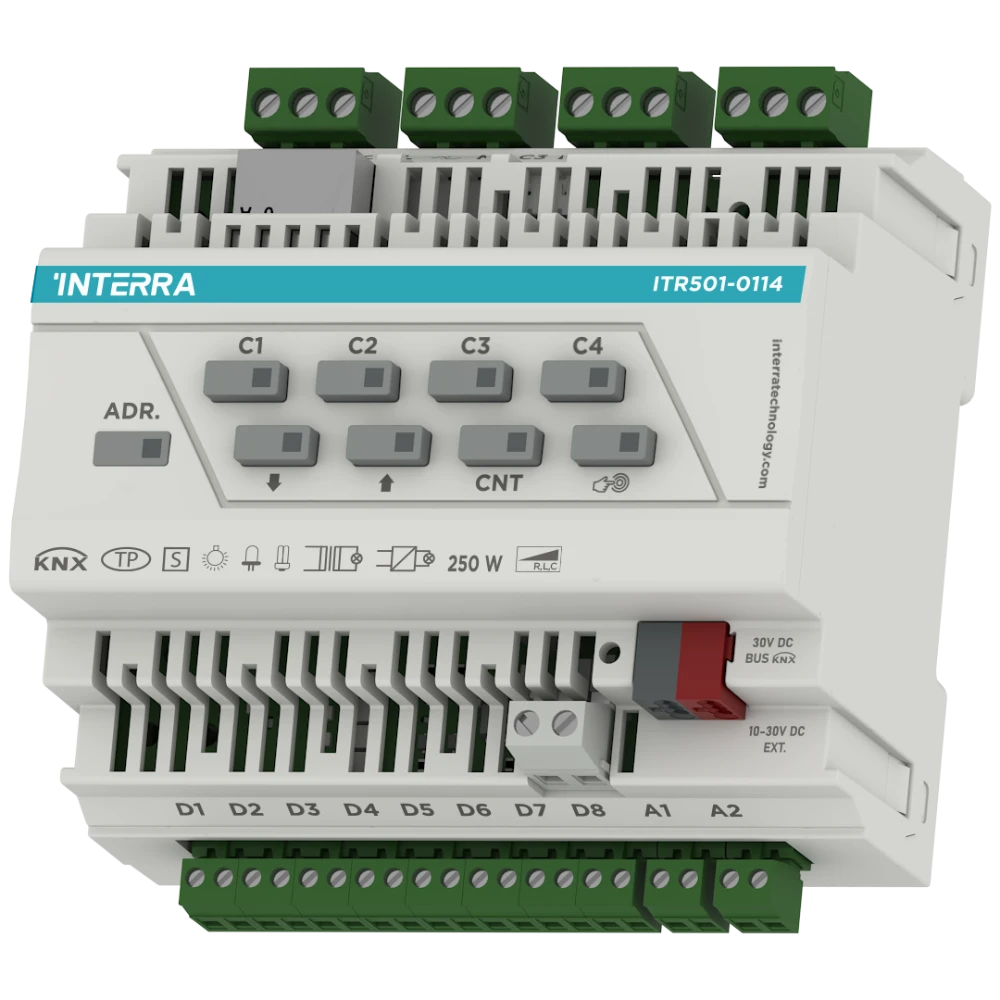 Interra KNX Universaldimmaktor - 4 Kanäle (mit 8 Digital 2 Analogeingängen Ethernet)  