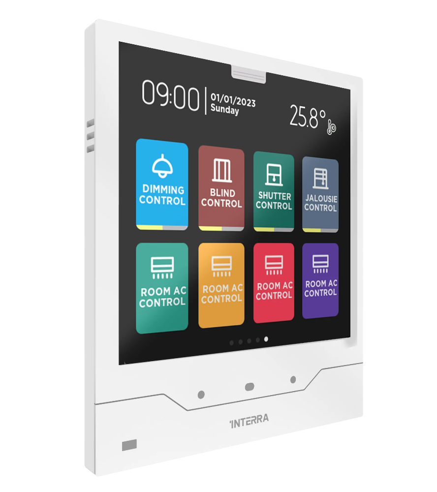 Interra iX4 – 4" KNX Touchpanel + AQI / Weiß