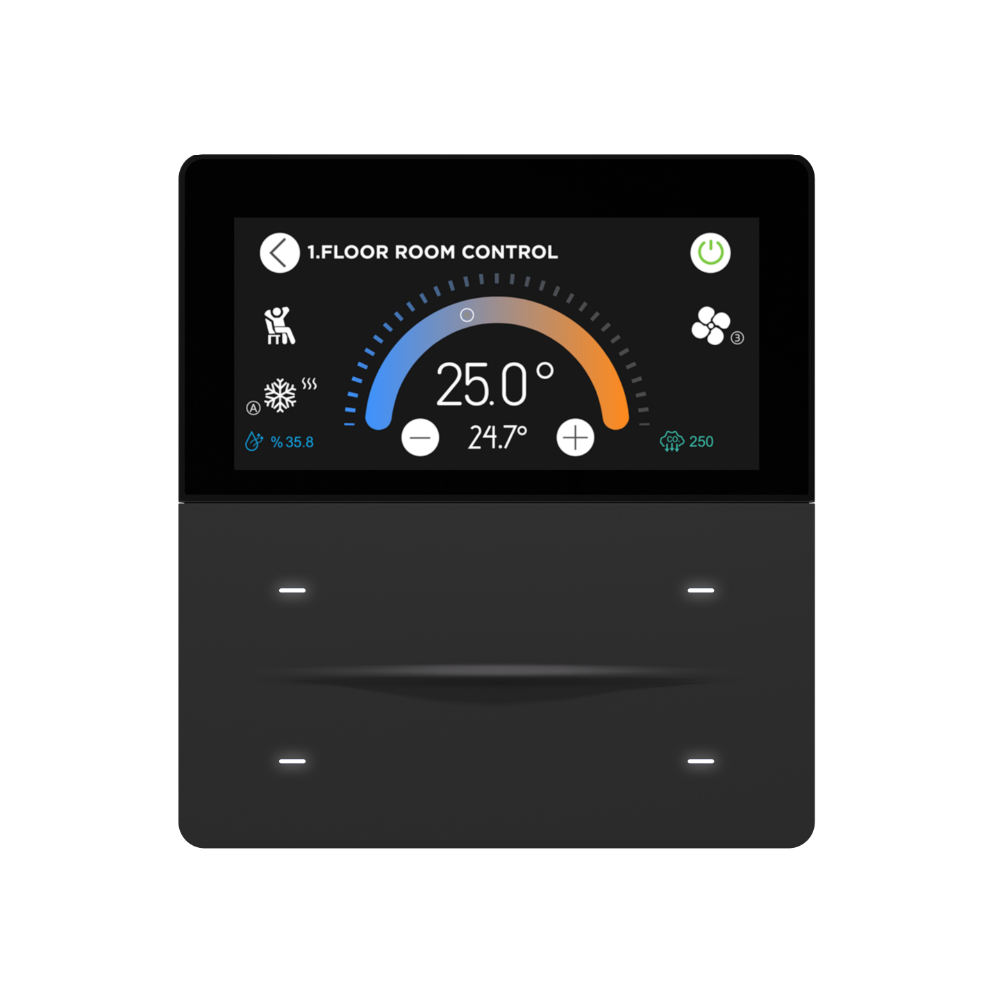 iX-M 3″ 4-Tasten KNX Touch Panel – Anthrazit