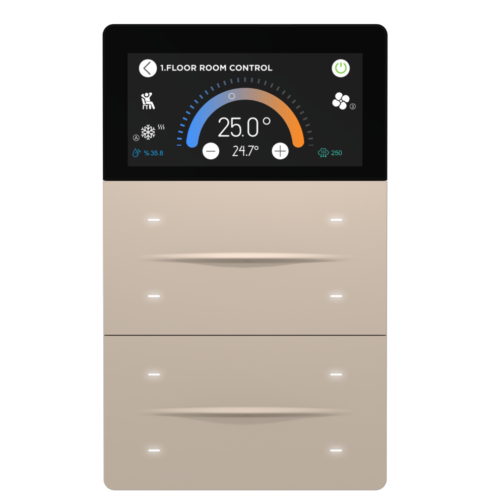 iX-M 3″ 8-Tasten KNX Touch Panel – Beige