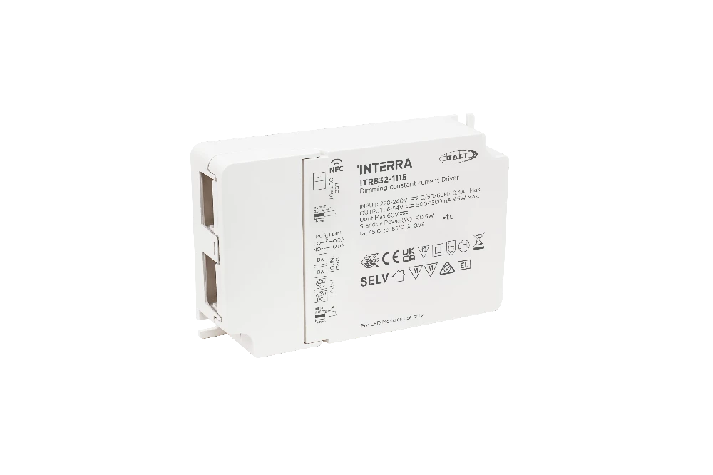 65W NFC-programmierbarer DALI-2 DT6 Konstantstrom-LED-Treiber (500–1500 mA)