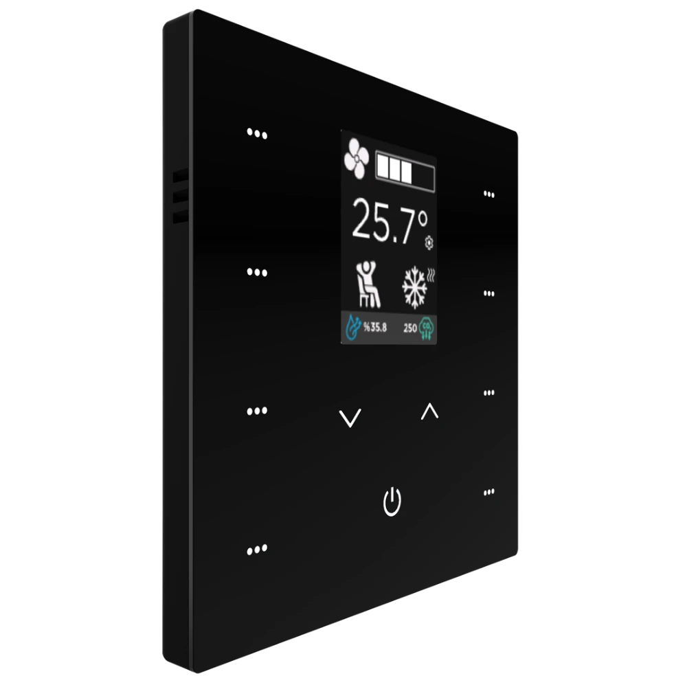 Interra iX2 – 2" KNX Touchpanel – Schwarz mit LCD